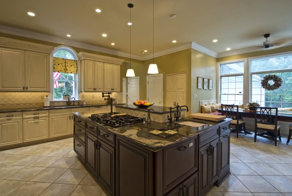 Central Island in finished kitchen.  Harbor Hills.