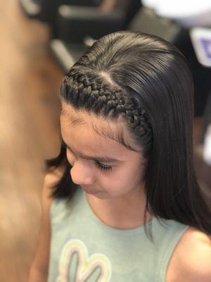 Simple single braid with a blow dry beauty has no age.