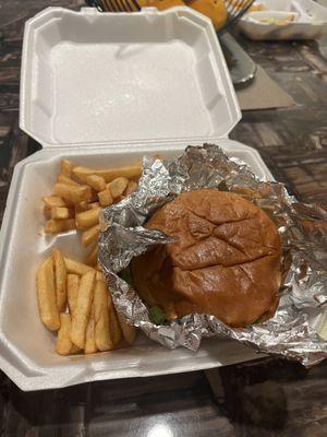 burger and fries