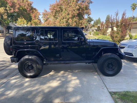 POWDER COATED Jeep Wrangler Steel Flat Fenders (GLOSS BLACK)