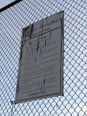 Tennis Court rules. They should consider replacing that sign