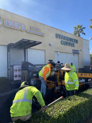 Anderson Striping paving a new drive thru at Starbucks!