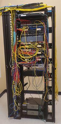 Before network cable management project