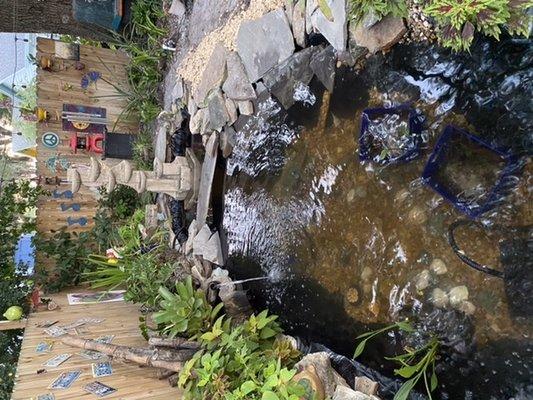 Fountain in the koi pond