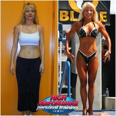 Client Lejla won her first 2 contests: Miss Muscle Beach and Miss Figure America!  Begging bodyfat: 18% Ending bodyfat: 9%