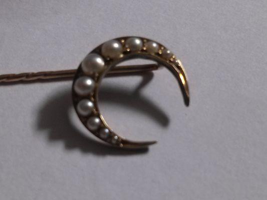 Victorian crescent stick pin.