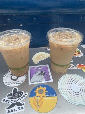 Iced latte and lavender vanilla iced latte