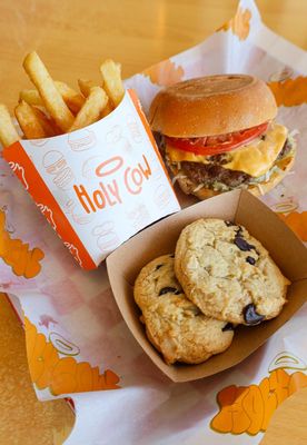 Introducing Our Delicious Burger, Fries, and Cookies Combo.