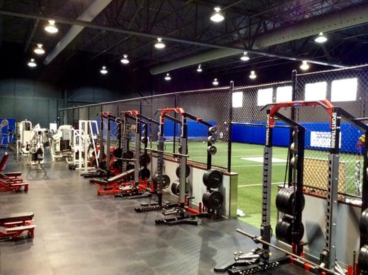 View of turf from weight room