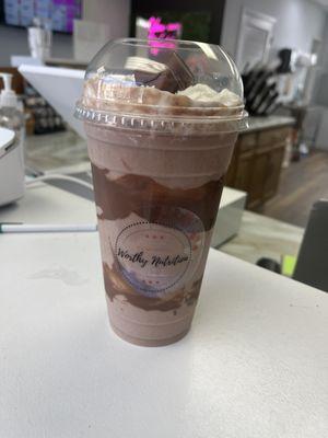 The Limited Edition Chocolate Hazelnut Milkshake available until the end of September 2023, in honor of National Milkshake Day!