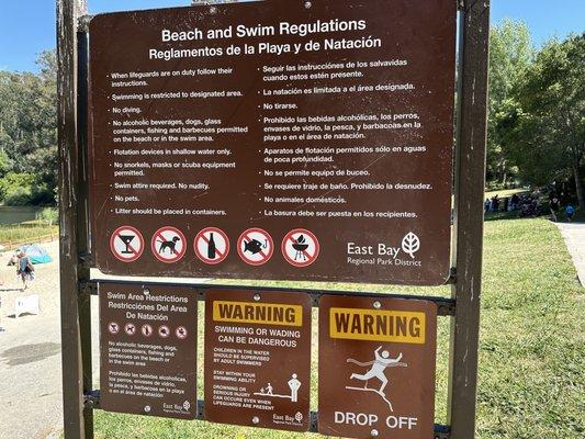 beach and swim regulations