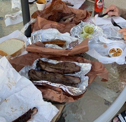 Brisket.  Ribs.   Jalapeño Cheese Sausage