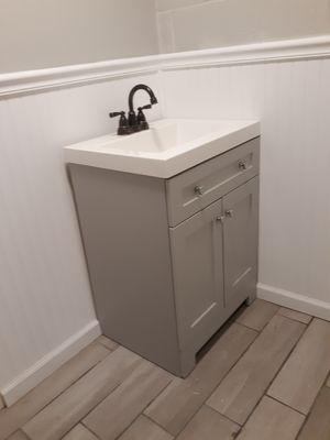 New vanity in bathroom remodel