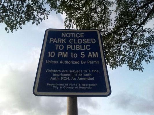 park hours