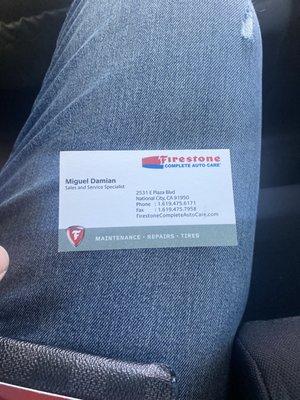 Damian Miguels business card