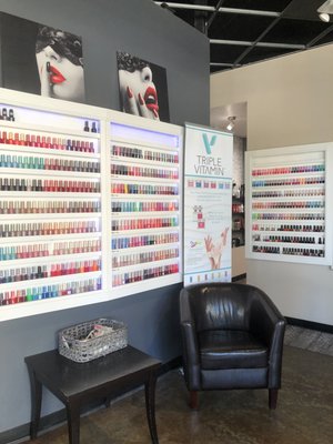 Such a HUGE selection of nail polishes to choose from.