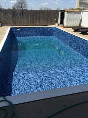 16x32 Luxury Vinyl Liner Installed! Call us for your next Vinyl liner 201-668-1112