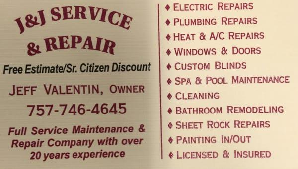 J & J  Electrical Service & Repair