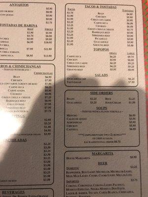 Cut off menu