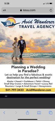 Wedding and honeymoon planning is our specialty