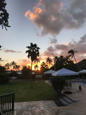 Beautiful sunset tonight! View from the jacuzzi.