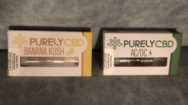 Purely 250mg CBD vapes with terpenes, all natural products. Great for CB1 receptors with calming effect