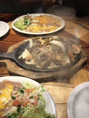 Sizzling hot fajitas.