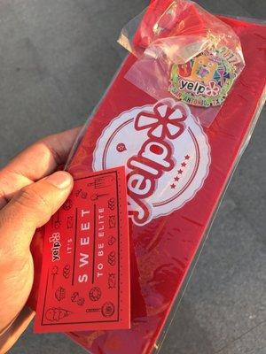 Yelp Fiesta medal and merch