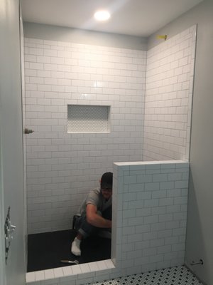 Tiling master bath