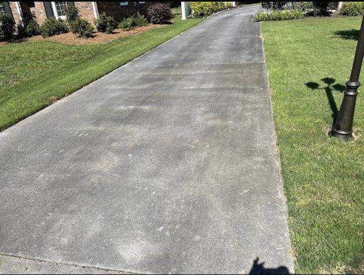 Driveway before pressure wash