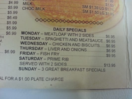 Daily specials :)