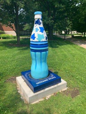 The historic Coke bottle (originated in Terre Haute) commemorated on the ISU campus. !