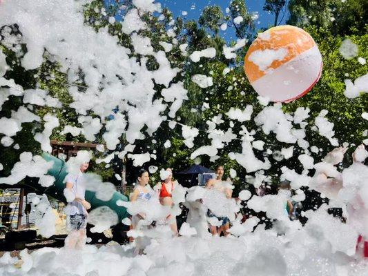 Backyard foam fun in West Hills