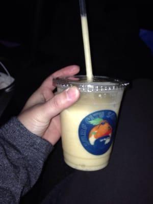 12 ounces of peach mango blended drink.