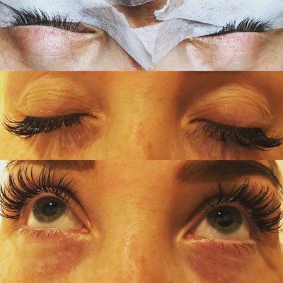 Before and after on lashes