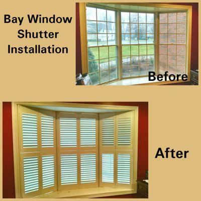 Bay window shutter installation/Hunter Douglas