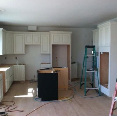 Kitchen cabinets installed