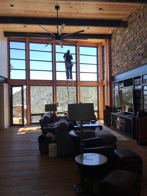 New construction window cleaning in Evergreen, Colorado