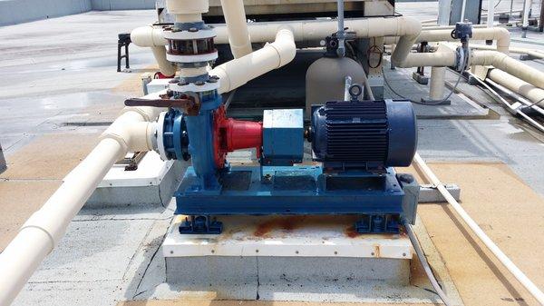 A pump rebuild on the roof of Dolphin Towers in Sarasota