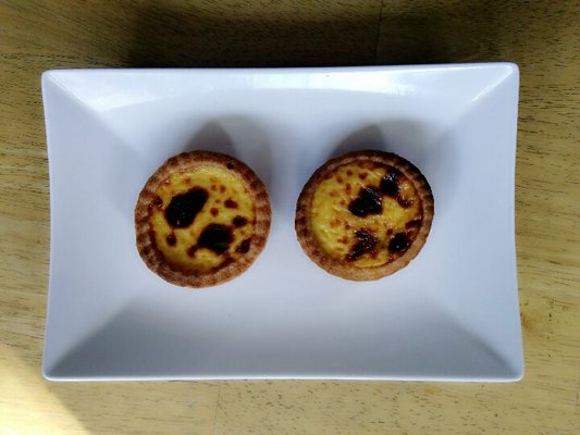 Two Portuguese egg tarts