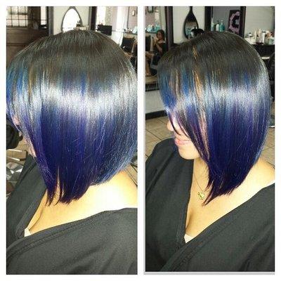 Blue balayage