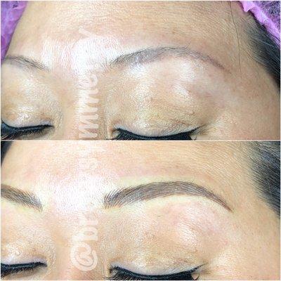 Covered up an old tattoo with microblading