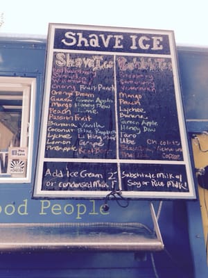 Shave ice flavors