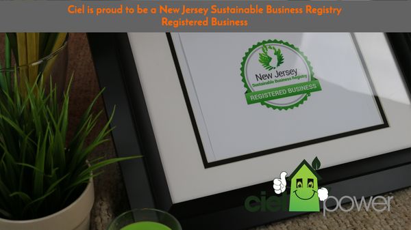 Ciel is proud to be one of the first businesses to be included on New Jersey's Sustainable Business Registry.