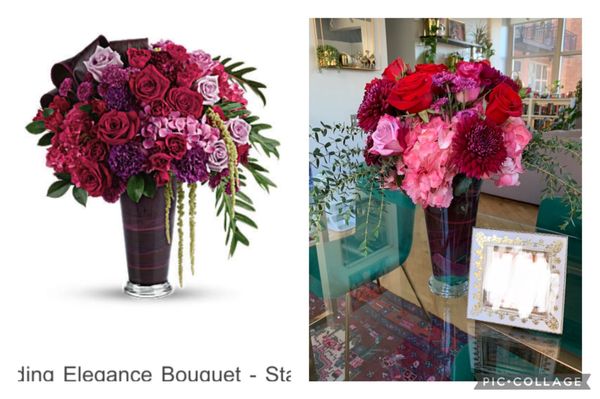 Left: bouquet that was ordered. Right: bouquet that was received