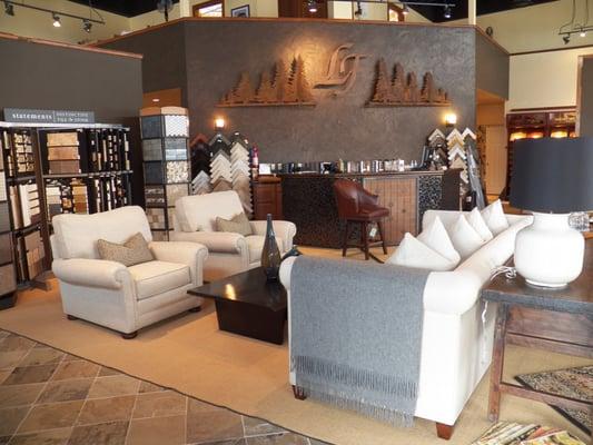 4000sf Showroom filled with samples.  Plenty of room to sit down, relax and go over Design choices.