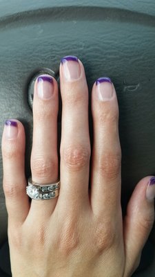 Shellac with purple tips