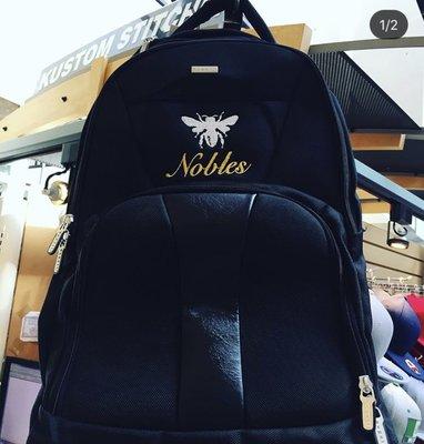 Bumble Bee and Name embroidery on backpack