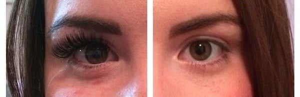 Actual client-We offer the latest technique in lashing-Volume Lashes! Up to 600 lashes per eye! Only a few in the world do this!