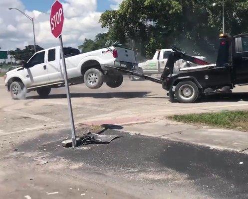 Towing a Ford truck